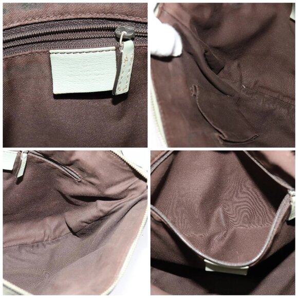 GUCCI GG Canvas Shoulder Bag Beige Gold - Picture 15 of 16